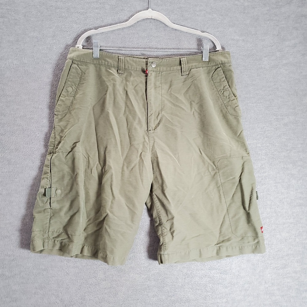 Quiksilver Men Shorts 36 Green Cargo Nylon Blend Outdoors Hiking READ